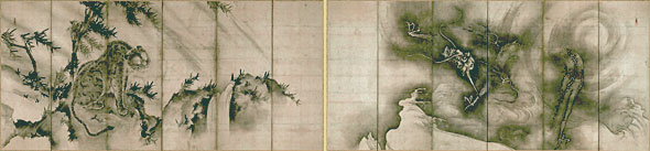 『竜虎図屏風』 雪村周継筆 高精細複製品 京都文化協会