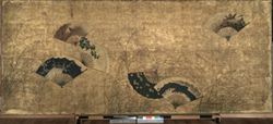 秋草扇面散図